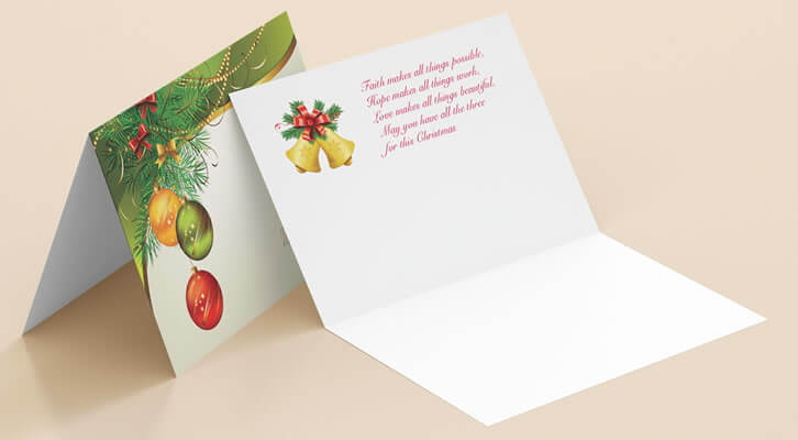 クリスマスカード印刷「ベストカード」のテンプレートの仕上がりイメージ